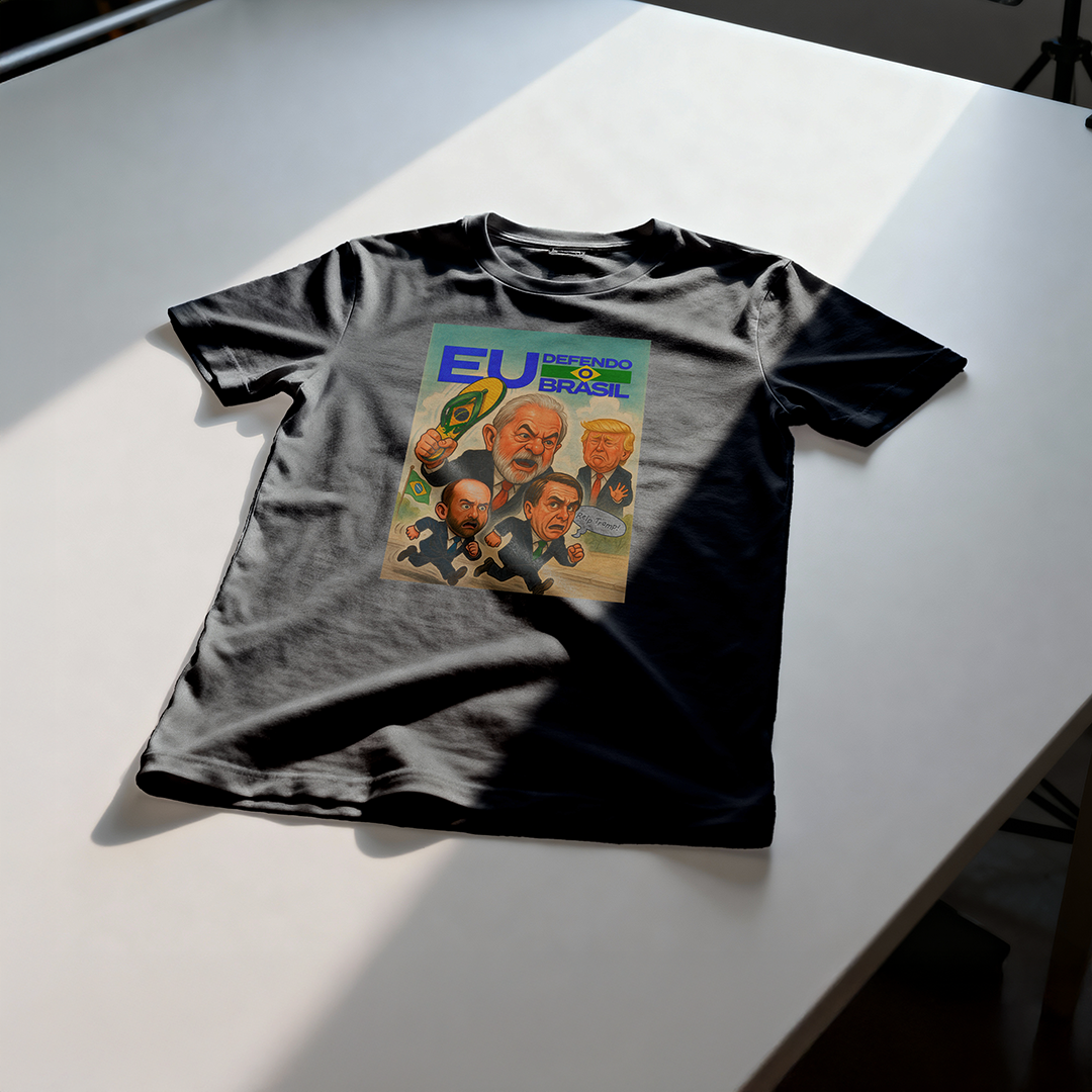 Camiseta Masculina Lula 2026 Eu Defendo Brasil