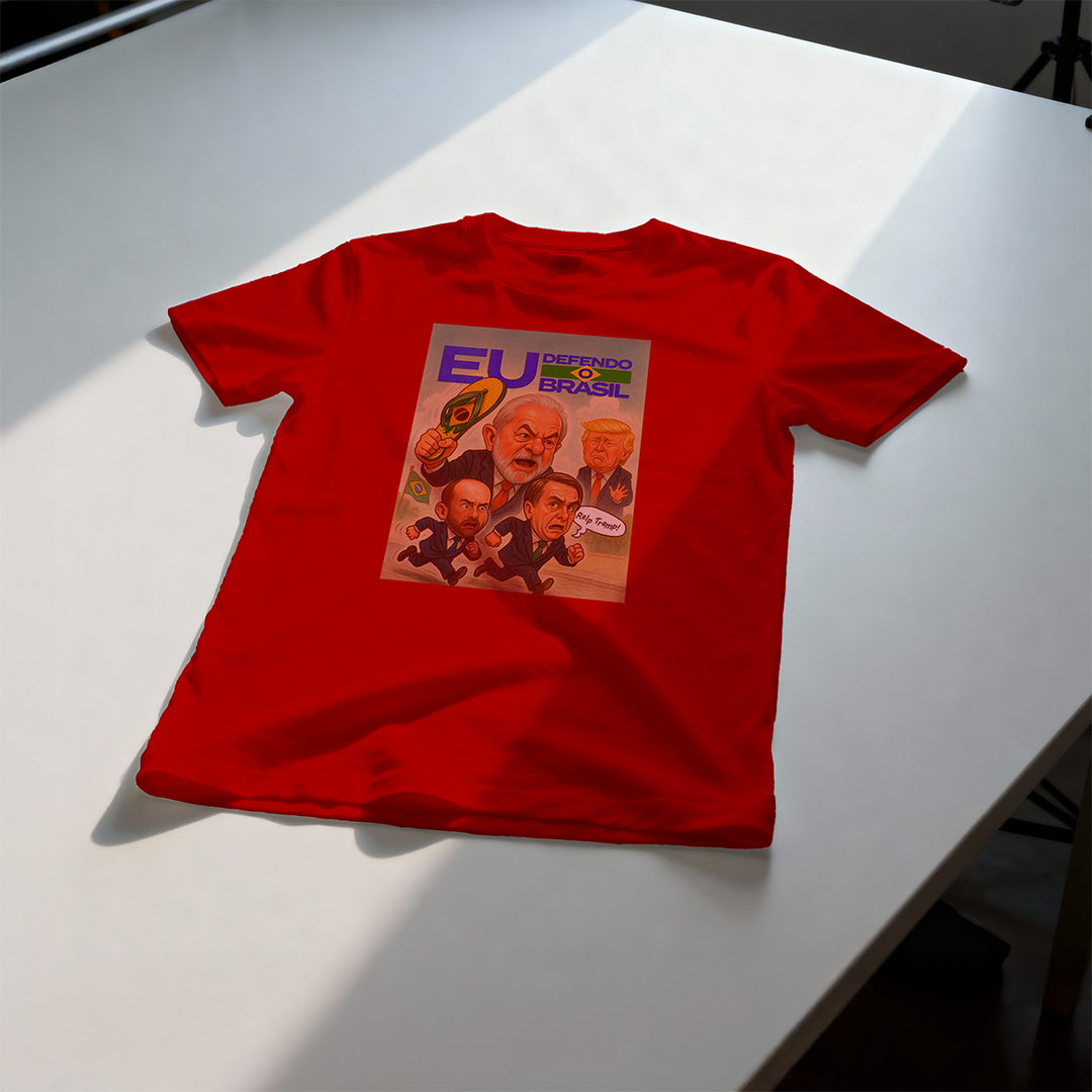 Camiseta Masculina Lula 2026 Eu Defendo Brasil