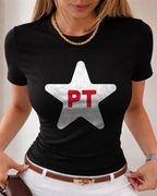 Camiseta Feminina Lula 2026 Estrela PT Brasil