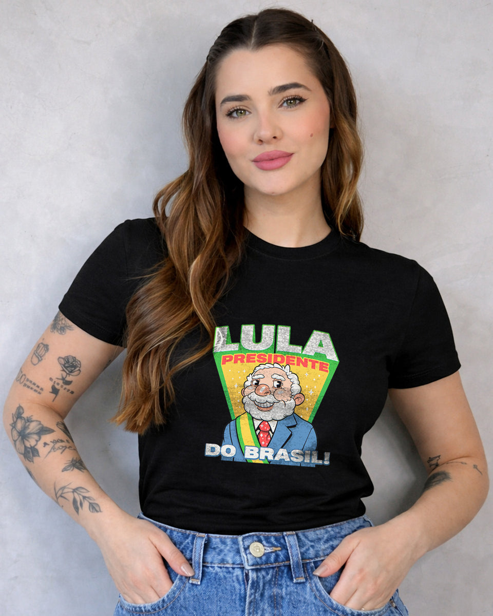 Camiseta Feminina Lula 2026 Lula Presidente Do Brasil
