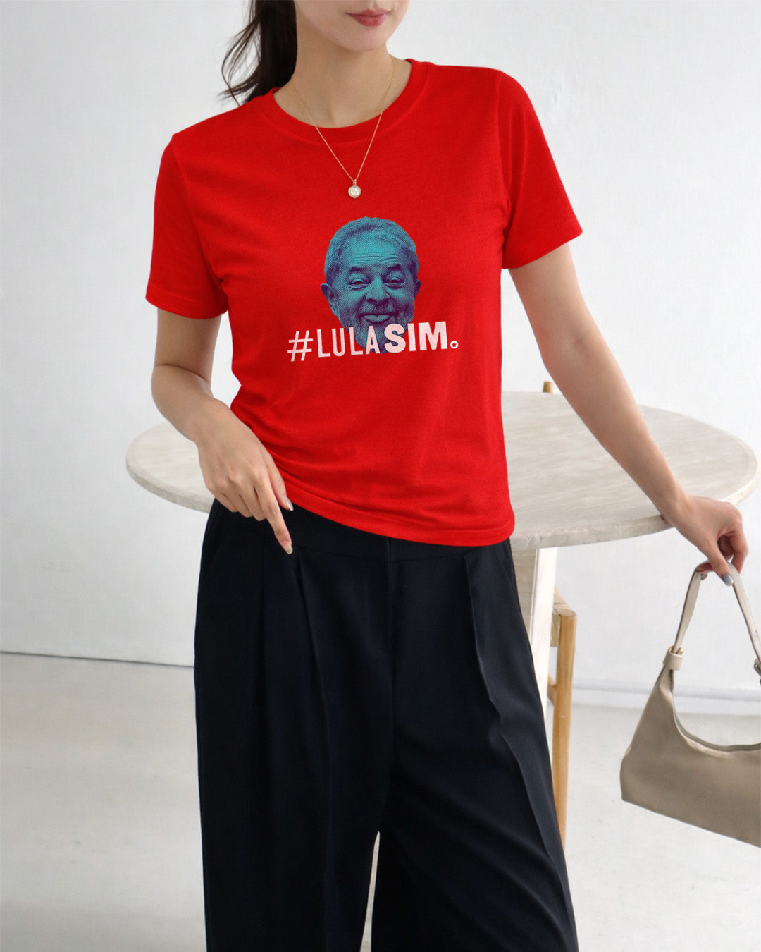 Camiseta Feminina Lula 2026 Lula Sim Brasil